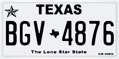 TX license plate BGV4876