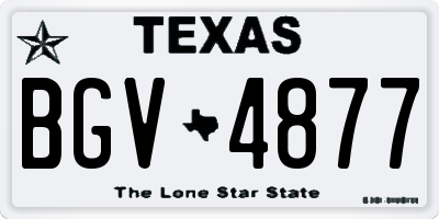 TX license plate BGV4877