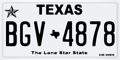 TX license plate BGV4878