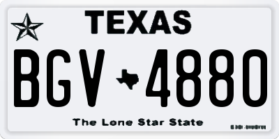 TX license plate BGV4880