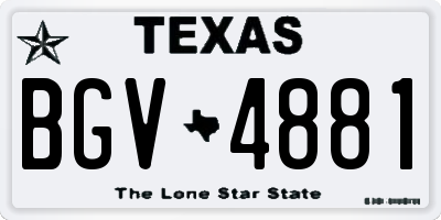 TX license plate BGV4881