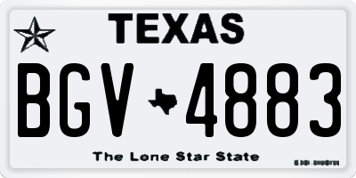 TX license plate BGV4883