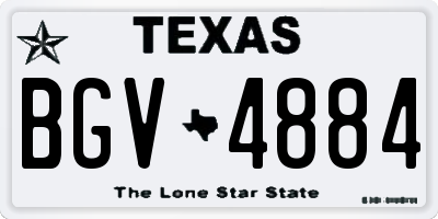 TX license plate BGV4884