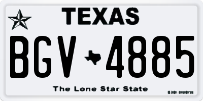 TX license plate BGV4885