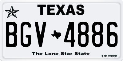 TX license plate BGV4886