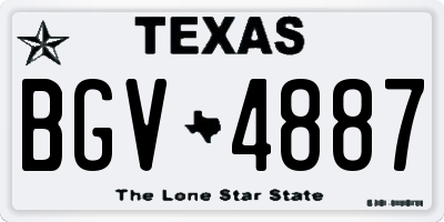 TX license plate BGV4887