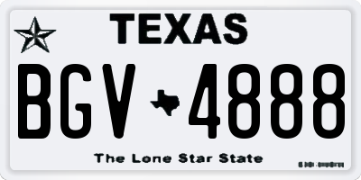 TX license plate BGV4888