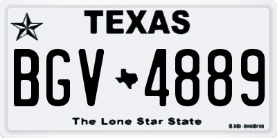 TX license plate BGV4889