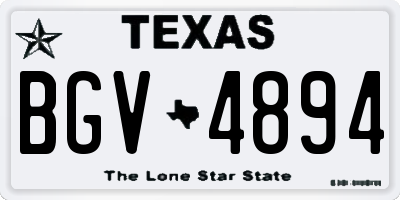 TX license plate BGV4894