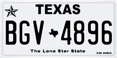 TX license plate BGV4896