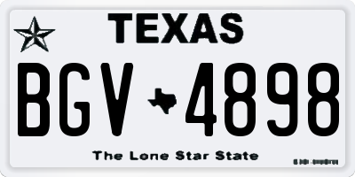 TX license plate BGV4898