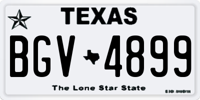 TX license plate BGV4899