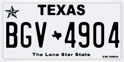 TX license plate BGV4904