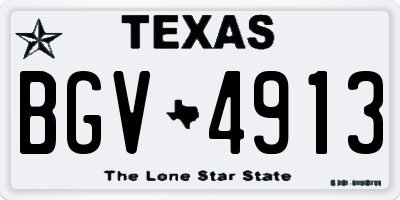 TX license plate BGV4913