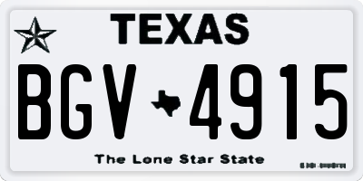 TX license plate BGV4915