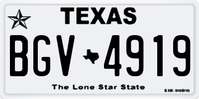 TX license plate BGV4919