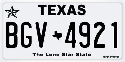 TX license plate BGV4921