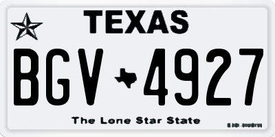 TX license plate BGV4927
