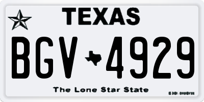 TX license plate BGV4929