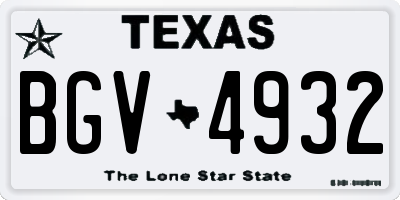 TX license plate BGV4932