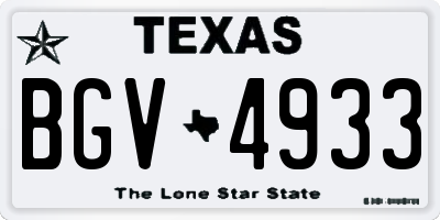 TX license plate BGV4933