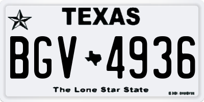 TX license plate BGV4936