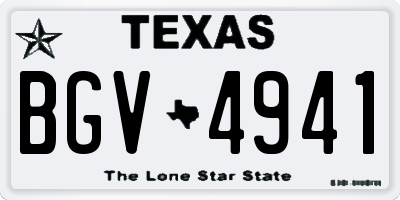 TX license plate BGV4941