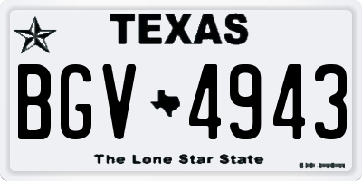 TX license plate BGV4943