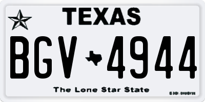 TX license plate BGV4944