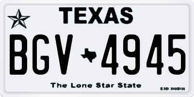 TX license plate BGV4945