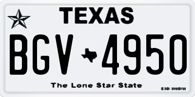 TX license plate BGV4950