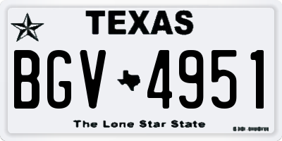 TX license plate BGV4951
