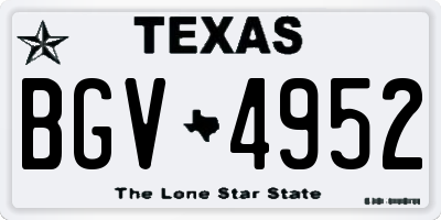 TX license plate BGV4952