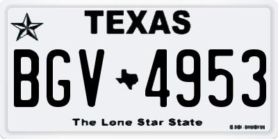 TX license plate BGV4953