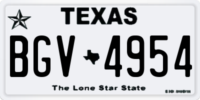 TX license plate BGV4954