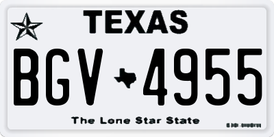 TX license plate BGV4955