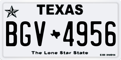 TX license plate BGV4956