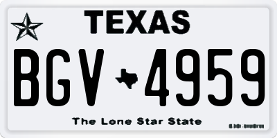 TX license plate BGV4959