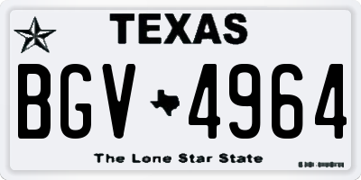 TX license plate BGV4964