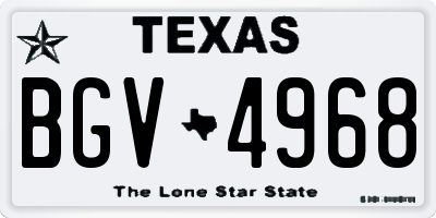 TX license plate BGV4968