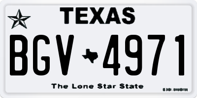 TX license plate BGV4971