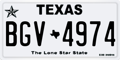 TX license plate BGV4974