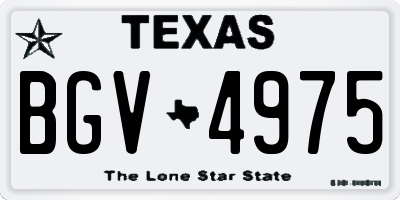 TX license plate BGV4975