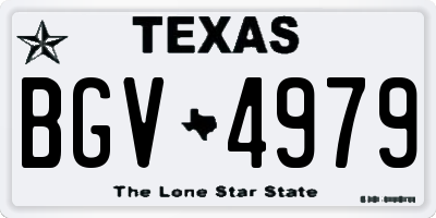 TX license plate BGV4979