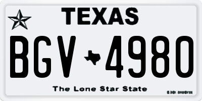 TX license plate BGV4980