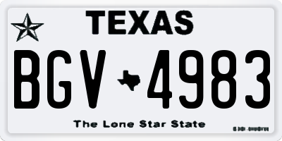 TX license plate BGV4983