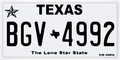 TX license plate BGV4992