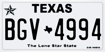 TX license plate BGV4994