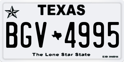 TX license plate BGV4995