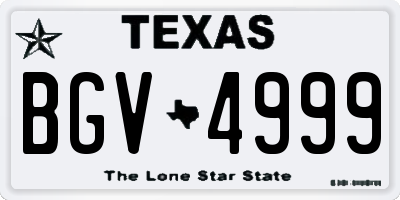 TX license plate BGV4999